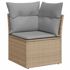 vidaXL Set di mobili da giardino a 6 pezzi con cuscini beige in polirattan