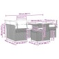 vidaXL Set da giardino 7 pezzi con cuscini in polyrattan grigio