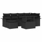 vidaXL Set Divano da Giardino 7 Pezzi con Cuscini in Rattan Nero vidaXL Set Divano da Giardino 7 Pezzi con Cuscini in Rattan Nero