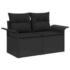 vidaXL Set da Giardino in 10 Pezzi con Cuscini in Rattan Neri