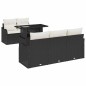 vidaXL Set di divani da giardino in 6 pezzi con cuscini in rattan polietilene neri. vidaXL Set di divani da giardino in 6 pezzi con cuscini in rattan polietilene neri.
