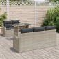 vidaXL Set di divani da giardino a 6 pezzi con cuscini in rattan sintetico grigio chiaro vidaXL Set di divani da giardino a 6 pezzi con cuscini in rattan sintetico grigio chiaro