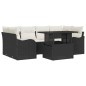 vidaXL Set di Divani da Giardino con 7 Pezzi e Cuscini in Rattan Nero vidaXL Set di Divani da Giardino con 7 Pezzi e Cuscini in Rattan Nero