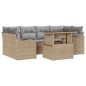 vidaXL Set Divano da Giardino 7 Pezzi con Cuscini - Rattan Sintetico Beige vidaXL Set Divano da Giardino 7 Pezzi con Cuscini - Rattan Sintetico Beige