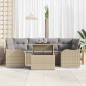 vidaXL Set Divano da Giardino 7 Pezzi con Cuscini - Rattan Sintetico Beige vidaXL Set Divano da Giardino 7 Pezzi con Cuscini - Rattan Sintetico Beige