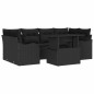 vidaXL Set da Giardino 7 Pezzi con Cuscini in Rattan Sintetico Nero vidaXL Set da Giardino 7 Pezzi con Cuscini in Rattan Sintetico Nero