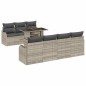 vidaXL Set da Giardino 8 Pezzi con Cuscini, Grigio Chiaro, in Polyrattan. vidaXL Set da Giardino 8 Pezzi con Cuscini, Grigio Chiaro, in Polyrattan.