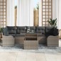 vidaXL Set Divano da Giardino 8 Pezzi con Cuscini in Rattan Poligonale Grigio vidaXL Set Divano da Giardino 8 Pezzi con Cuscini in Rattan Poligonale Grigio