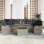 vidaXL Set di divani da giardino da 8 pezzi con cuscini in rattan polietilene grigio chiaro vidaXL Set di divani da giardino da 8 pezzi con cuscini in rattan polietilene grigio chiaro