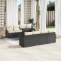 vidaXL Set di divani da giardino , 10 pezzi, cuscini in rattan intrecciato nero. vidaXL Set di divani da giardino , 10 pezzi, cuscini in rattan intrecciato nero.