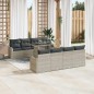vidaXL Set di divani da giardino con cuscini, 10 pezzi grigio chiaro in polyrattan vidaXL Set di divani da giardino con cuscini, 10 pezzi grigio chiaro in polyrattan