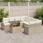 vidaXL Set Divano da Giardino 9 Pezzi con Cuscini Beige in Rattan Sintetico vidaXL Set Divano da Giardino 9 Pezzi con Cuscini Beige in Rattan Sintetico