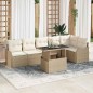 Set Divano da Giardino vidaXL 7 Pezzi con Cuscini Beige Rattan Polimerico Set Divano da Giardino vidaXL 7 Pezzi con Cuscini Beige Rattan Polimerico