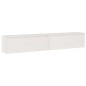 Pensili 2 pz Bianchi 100x30x35 cm in Legno Massello di Pino Pensili 2 pz Bianchi 100x30x35 cm in Legno Massello di Pino