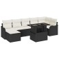 vidaXL Set da Giardino di 8 Pezzi con Cuscini in Rattan Sintetico Nero vidaXL Set da Giardino di 8 Pezzi con Cuscini in Rattan Sintetico Nero