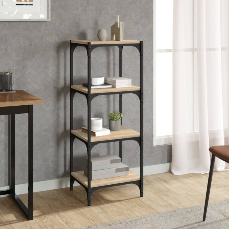 Libreria Rovere Sonoma 40x33x100 cm Legno Multistrato e Acciaio Libreria Rovere Sonoma 40x33x100 cm Legno Multistrato e Acciaio