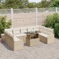 vidaXL Set di divani da giardino in 10 pezzi, con cuscini beige in rattan vidaXL Set di divani da giardino in 10 pezzi, con cuscini beige in rattan