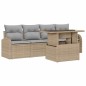 Set di Divano da Giardino vidaXL 5 Pezzi con Cuscini Beige Polyrattan Set di Divano da Giardino vidaXL 5 Pezzi con Cuscini Beige Polyrattan