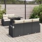 vidaXL Set di divani da giardino a 6 pezzi con cuscini neri in rattan sintetico vidaXL Set di divani da giardino a 6 pezzi con cuscini neri in rattan sintetico