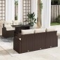 vidaXL Set di divani da giardino 6 pezzi con cuscini marroni in rattan sintetico vidaXL Set di divani da giardino 6 pezzi con cuscini marroni in rattan sintetico