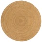 Tappeto Reversibile Antracite e Naturale 150 cm Iuta Rotondo Tappeto Reversibile Antracite e Naturale 150 cm Iuta Rotondo