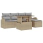 vidaXL Set di divani da giardino 6 pezzi con cuscini beige in polyrattan vidaXL Set di divani da giardino 6 pezzi con cuscini beige in polyrattan