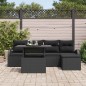 vidaXL Set di divani da giardino a 6 pezzi con cuscini in rattan sintetico nero vidaXL Set di divani da giardino a 6 pezzi con cuscini in rattan sintetico nero