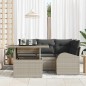 vidaXL Set di divani da giardino , 5 pezzi, cuscini grigio chiaro in poly rattan. vidaXL Set di divani da giardino , 5 pezzi, cuscini grigio chiaro in poly rattan.