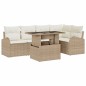 vidaXL Set di divani da giardino , 6 pezzi con cuscini beige in rattan.