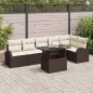 vidaXL Set Divano da Giardino 7 Pezzi con Cuscini Marrone in Rattan Sintetico vidaXL Set Divano da Giardino 7 Pezzi con Cuscini Marrone in Rattan Sintetico