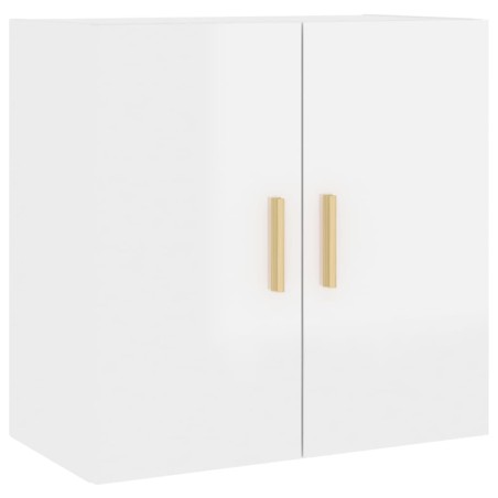 Armadietto a Muro Bianco Lucido 60x30x60 cm Legno Multistrato