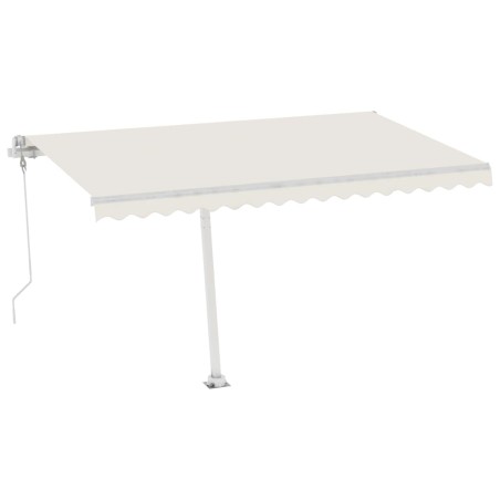 Tenda da Sole Retrattile Automatica con Palo 400x300 cm Crema