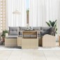 vidaXL Set da Giardino da 7 Pezzi con Cuscini in Rattan Beige vidaXL Set da Giardino da 7 Pezzi con Cuscini in Rattan Beige