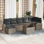 vidaXL Set da Giardino 8 Pezzi con Cuscini in Rattan Grigio vidaXL Set da Giardino 8 Pezzi con Cuscini in Rattan Grigio