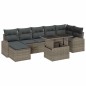 vidaXL Set da Giardino 8 Pezzi con Cuscini in Rattan Grigio vidaXL Set da Giardino 8 Pezzi con Cuscini in Rattan Grigio