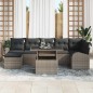 vidaXL Set da Giardino 8 Pezzi con Cuscini in Rattan Grigio vidaXL Set da Giardino 8 Pezzi con Cuscini in Rattan Grigio