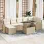 vidaXL Set divani da giardino 8 pezzi con cuscini beige in rattan poliestere vidaXL Set divani da giardino 8 pezzi con cuscini beige in rattan poliestere