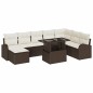 vidaXL Set di divani da giardino 9 pezzi con cuscini in rattan sintetico marrone