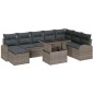 vidaXL Set da giardino 9 pezzi con cuscini in rattan grigio vidaXL Set da giardino 9 pezzi con cuscini in rattan grigio