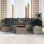 vidaXL Set da giardino 9 pezzi con cuscini in rattan grigio vidaXL Set da giardino 9 pezzi con cuscini in rattan grigio