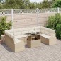 vidaXL Set da Giardino Sofà 10 Pezzi in Rattan Sintetico Beige di vidaXL Set da Giardino Sofà 10 Pezzi in Rattan Sintetico Beige di