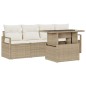 vidaXL Set divano da giardino 5 pezzi con cuscini beige in rattan sintetico vidaXL Set divano da giardino 5 pezzi con cuscini beige in rattan sintetico