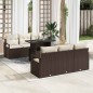 vidaXL Set di divani da giardino da 7 pezzi con cuscini marroni in rattan sintetico vidaXL Set di divani da giardino da 7 pezzi con cuscini marroni in rattan sintetico