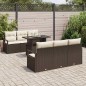 vidaXL Set di divani da giardino da 7 pezzi con cuscini marroni in rattan sintetico vidaXL Set di divani da giardino da 7 pezzi con cuscini marroni in rattan sintetico