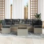 vidaXL Set di Divani da Giardino 8 Pezzi in Grigio Chiaro con Cuscini e Rattan in Polietilene vidaXL Set di Divani da Giardino 8 Pezzi in Grigio Chiaro con Cuscini e Rattan in Polietilene