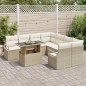 vidaXL Set divani da giardino , 9 pezzi con cuscini in rattan sintetico beige vidaXL Set divani da giardino , 9 pezzi con cuscini in rattan sintetico beige