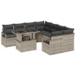 vidaXL Set Divano da Giardino con Cuscini - 9 Pezzi in Polyrattan Grigio Chiaro vidaXL Set Divano da Giardino con Cuscini - 9 Pezzi in Polyrattan Grigio Chiaro