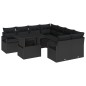 vidaXL Set di divani da giardino con 9 pezzi e cuscini in rattan nero. vidaXL Set di divani da giardino con 9 pezzi e cuscini in rattan nero.