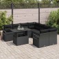 vidaXL Set di divani da giardino con 9 pezzi e cuscini in rattan nero. vidaXL Set di divani da giardino con 9 pezzi e cuscini in rattan nero.