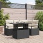 vidaXL Set di divani da giardino da 5 pezzi con cuscini in poly rattan nero vidaXL Set di divani da giardino da 5 pezzi con cuscini in poly rattan nero